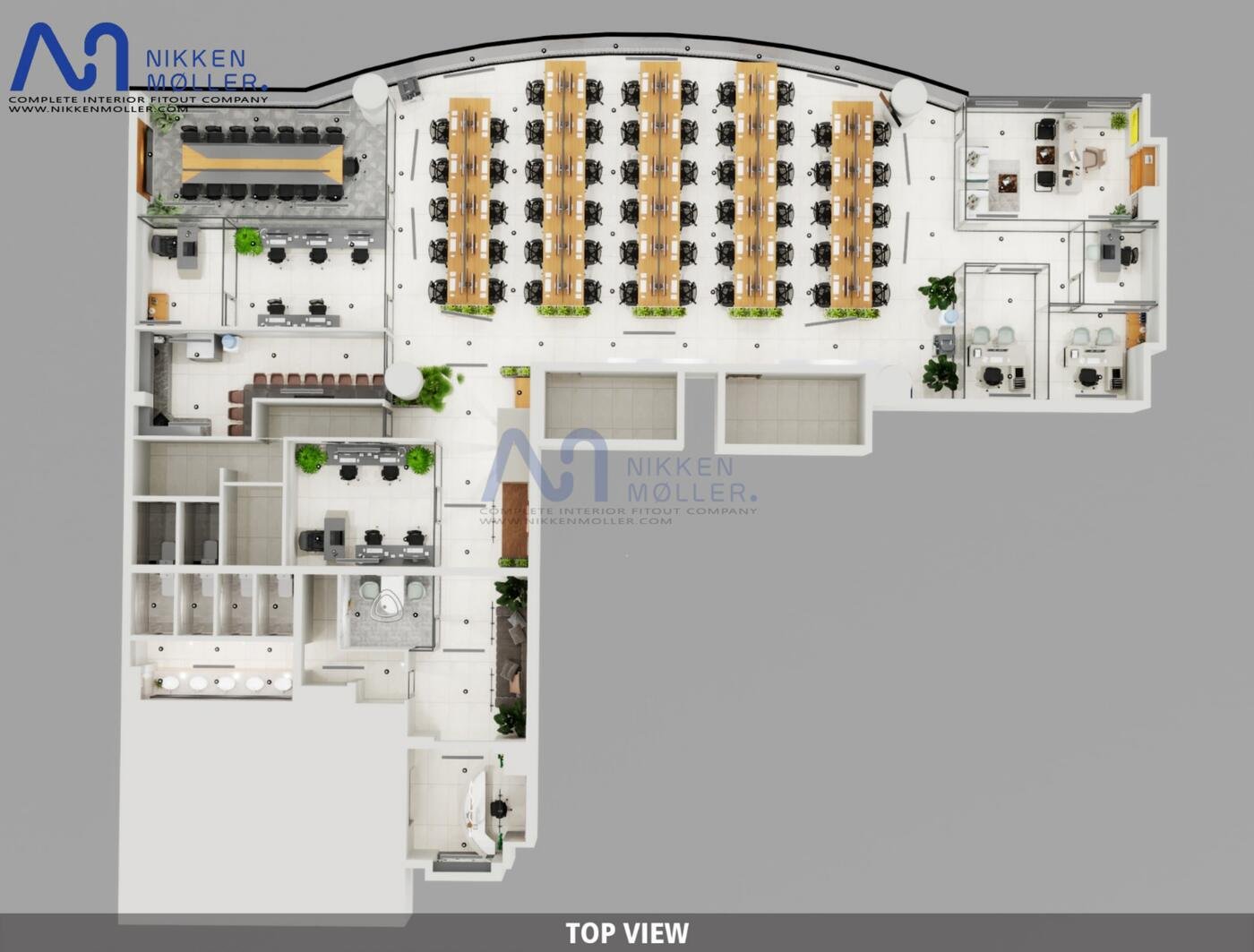 Office layout plan prepared for a Cat B fit-out